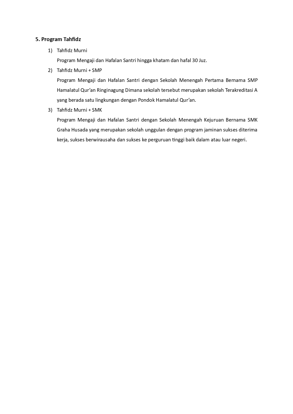 Program tahfid